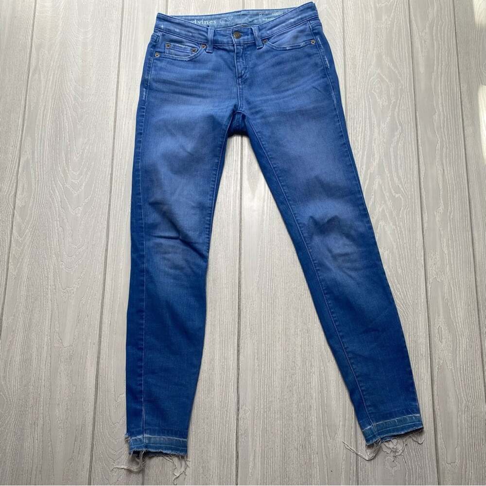 Vineyard Vines Blue Denim Raw Ankle Skinny Jeans Women's Size 2